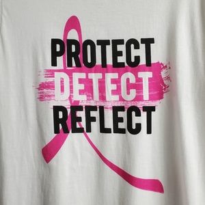 🎀 BREAST CANCER AWARENESS Protect•Detect•Reflect BCA Tee, LARGE